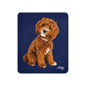 Uniek Sherpa Deken met het Portret van Jouw Hond