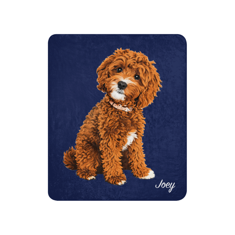 Uniek Sherpa Deken met het Portret van Jouw Hond