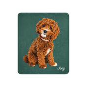 Uniek Sherpa Deken met het Portret van Jouw Hond