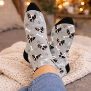 Happy Dog Socks™ met botjes - Gepersonaliseerde Sokken met Jouw Hond – Warm, Uniek & Persoonlijk