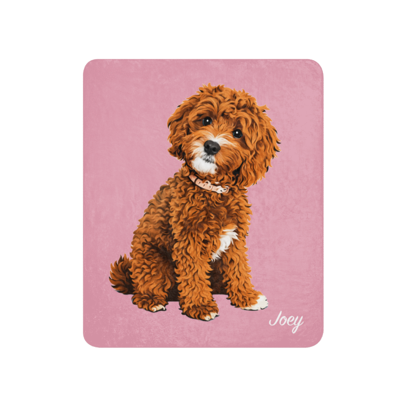 Uniek Sherpa Deken met het Portret van Jouw Hond
