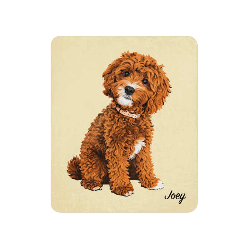 Uniek Sherpa Deken met het Portret van Jouw Hond