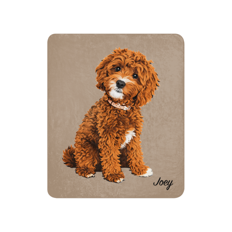 Uniek Sherpa Deken met het Portret van Jouw Hond
