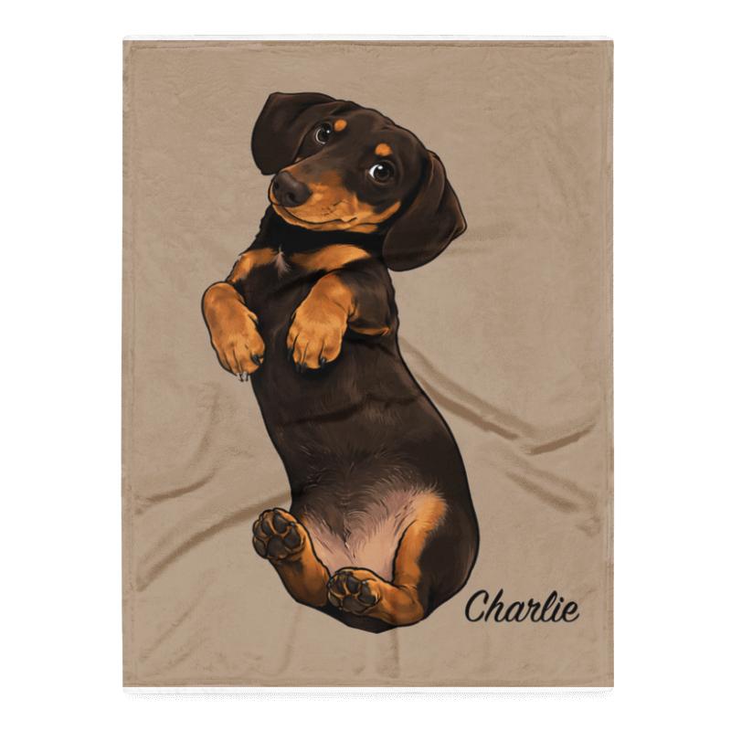 Uniek Fleece Deken met het Portret van Jouw Hond