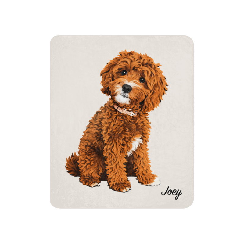 Uniek Sherpa Deken met het Portret van Jouw Hond