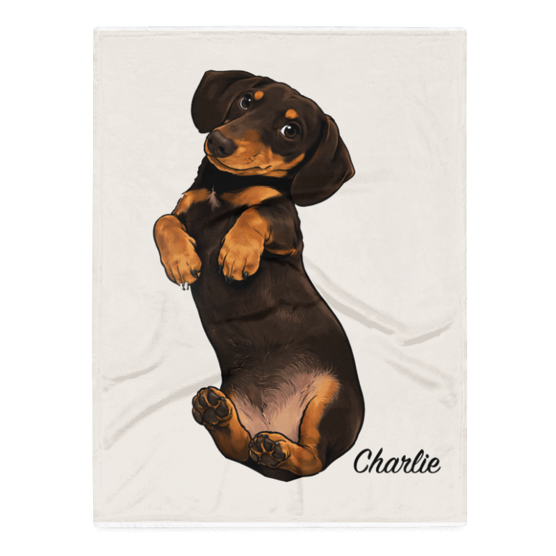 Uniek Fleece Deken met het Portret van Jouw Hond