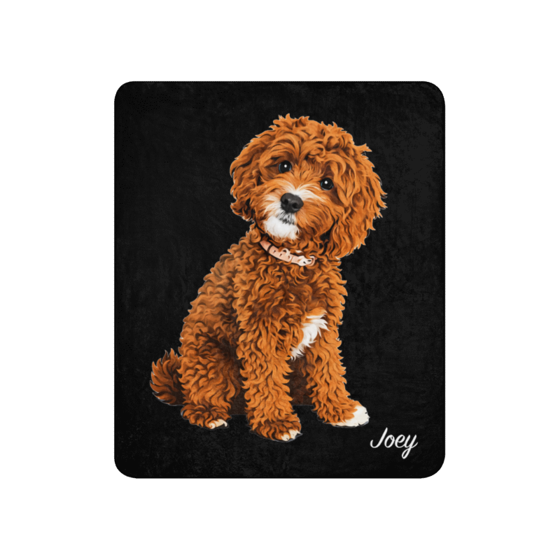 Uniek Sherpa Deken met het Portret van Jouw Hond