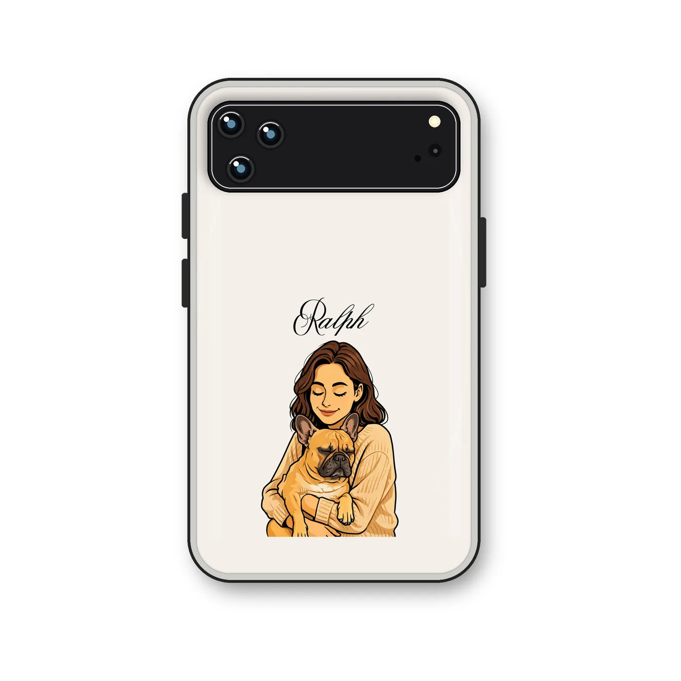 "Cartoon" Hondencase voor iPhone – Lichtgrijs / Iphone 18 Pro Max / Tough case