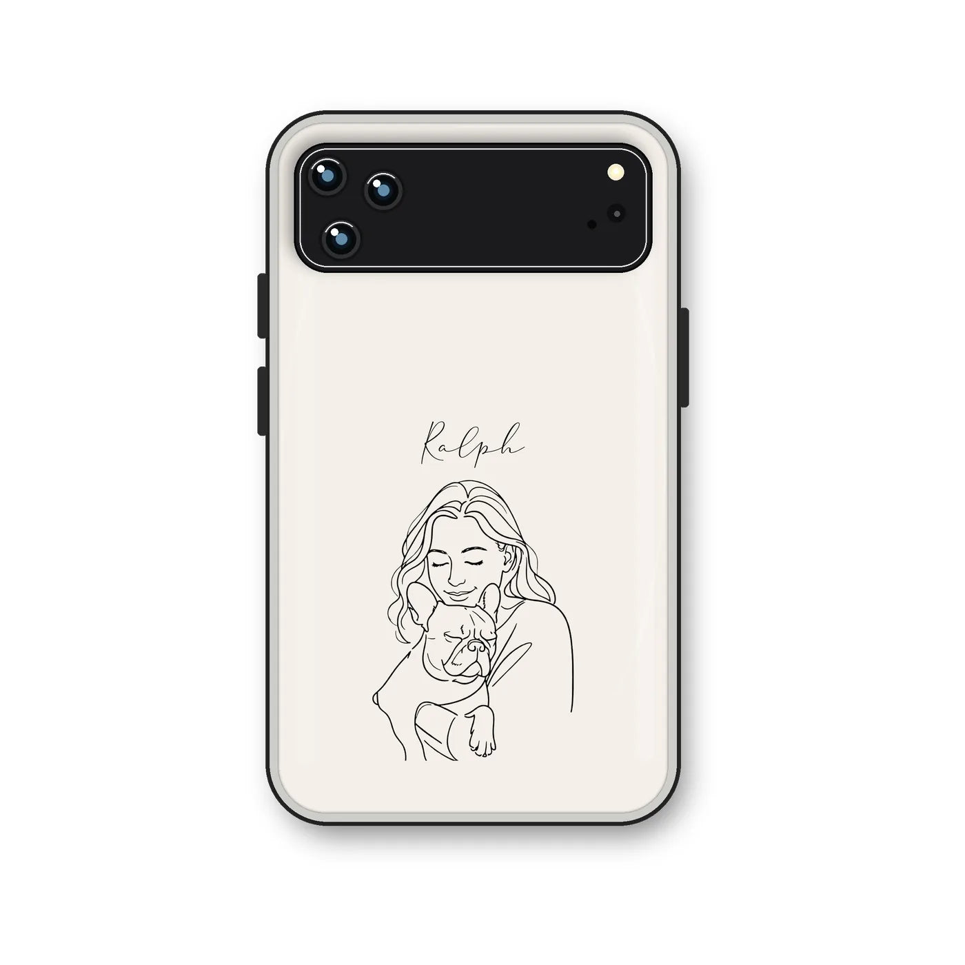 "Minimalistic" Hondencase voor iPhone – Lichtgrijs / Iphone 18 Pro Max / Tough case
