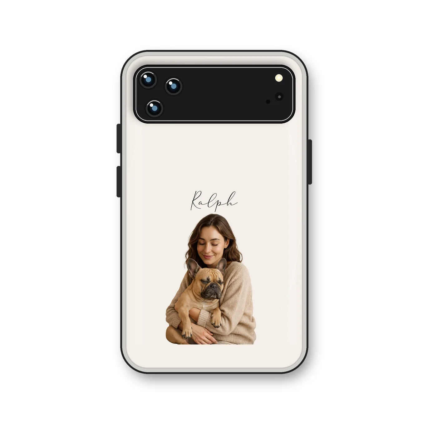 "Portret" Hondencase voor iPhone – Lichtgrijs / Iphone 18 Pro Max / Tough case